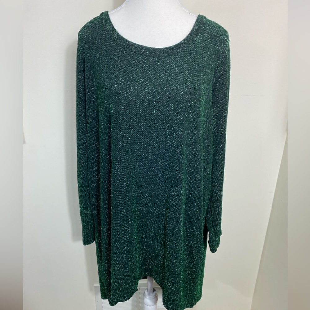 Denim 24/7 Sparkling Green High Low Tunic Style Top